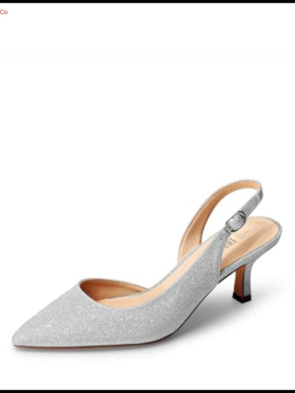 Women's Kitten Heel Slingback Pumps Pointed Toe Adjustable Strap Dress Shoes
